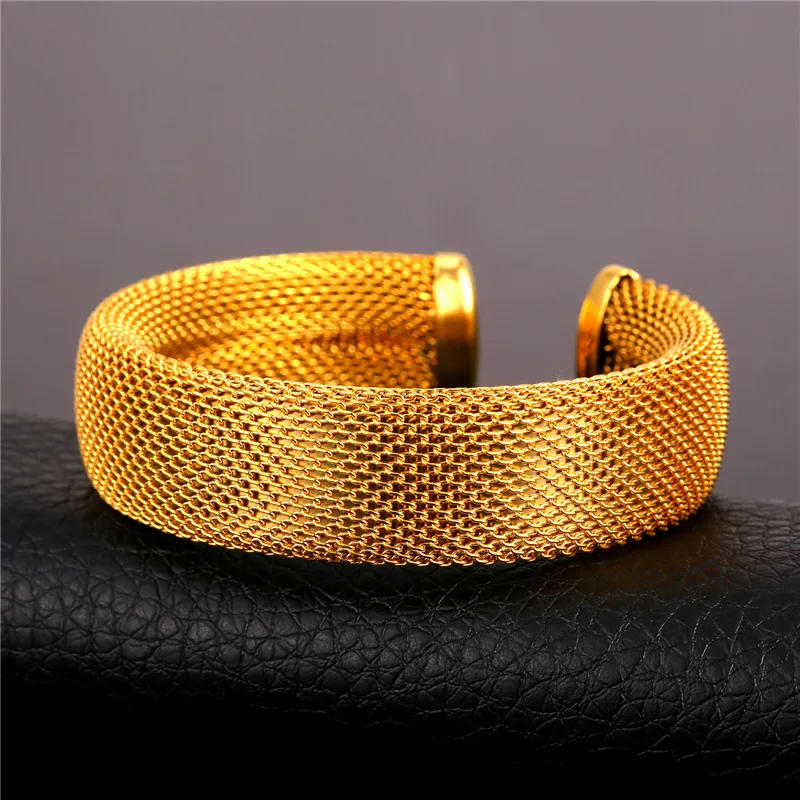 Золотой цвет/Браслет-манжета из нержавеющей стали для мужчин модные ювелирные изделия браслеты из камней Браслеты Большие GH1628