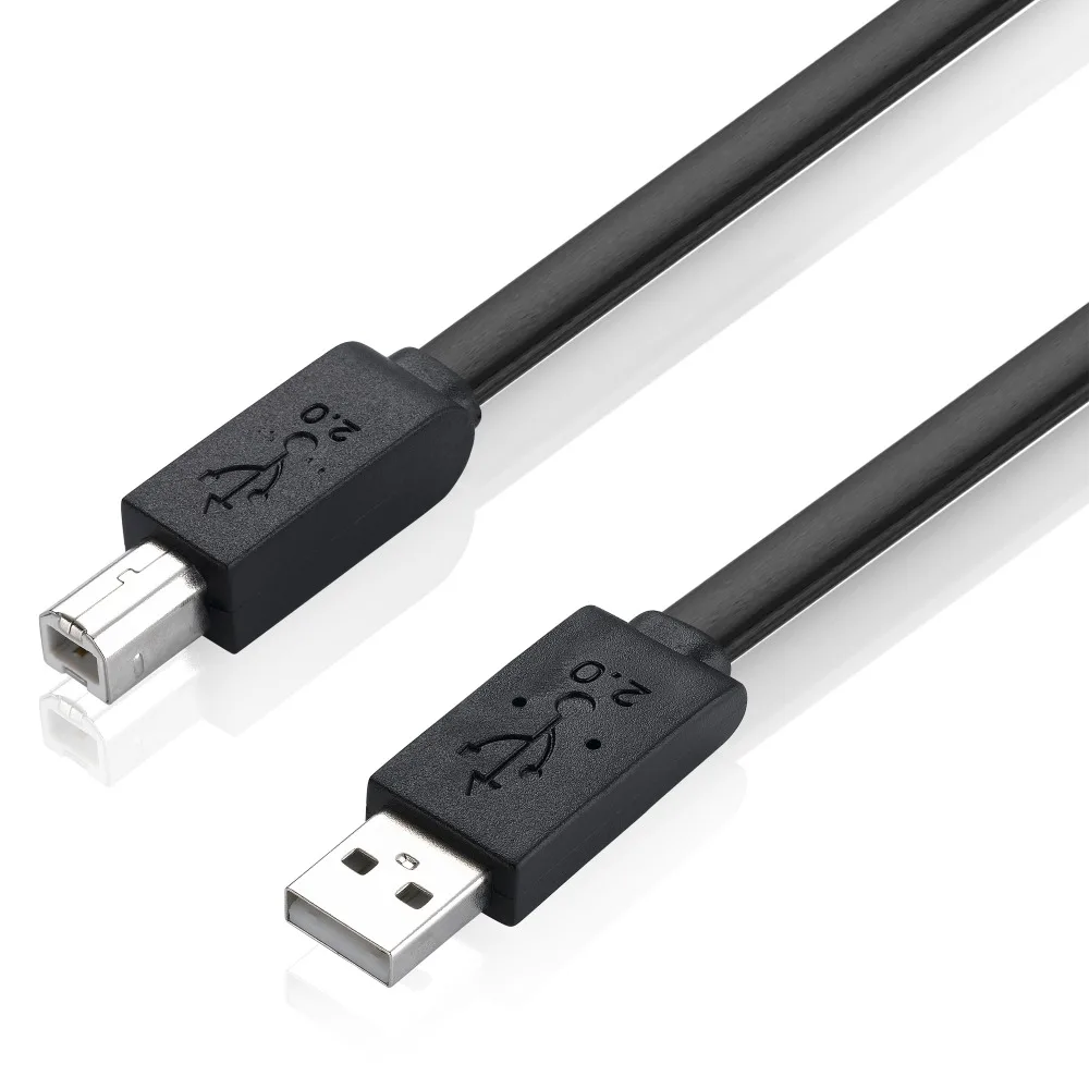 Плоский кабель для принтера Bochara 30 см USB 2 0 тип A штекер Тип B из чистой меди