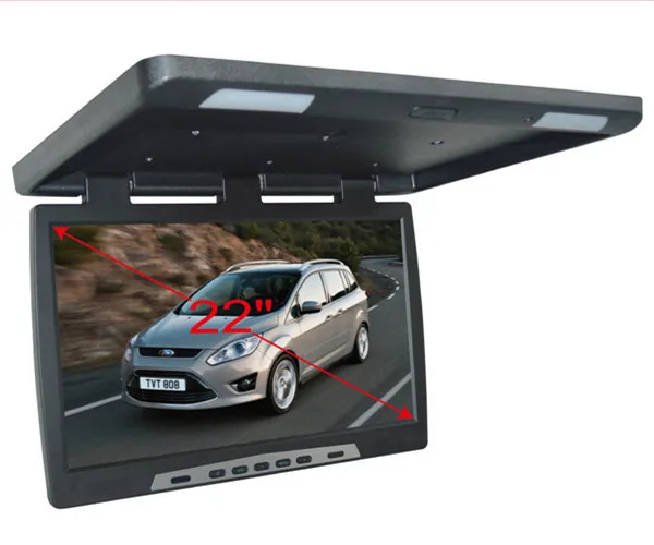 

22'' Inch HD Wide Screen Automotivo Car Flip Down Overhead TFT LCD Monitor Bus Coach Truck AD Roof Mount Player + Touch Button