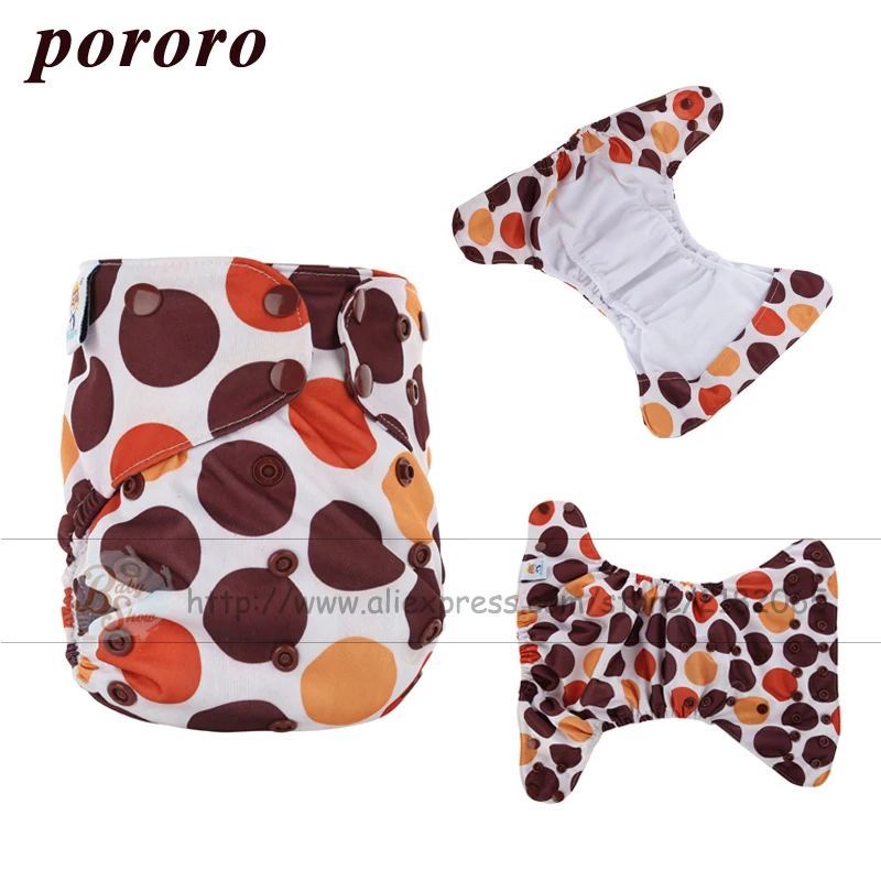 

Pororo 2019 Reusable PUL Double-Layer Waterproof Printed Cloth Diaper Fralda Size Adjustable Prevent Side Leakage Diaper Cover