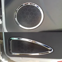 4pcs stainless steel door speaker stereo sound cover decorative moldingtrims for Lada Granta Kalina 2