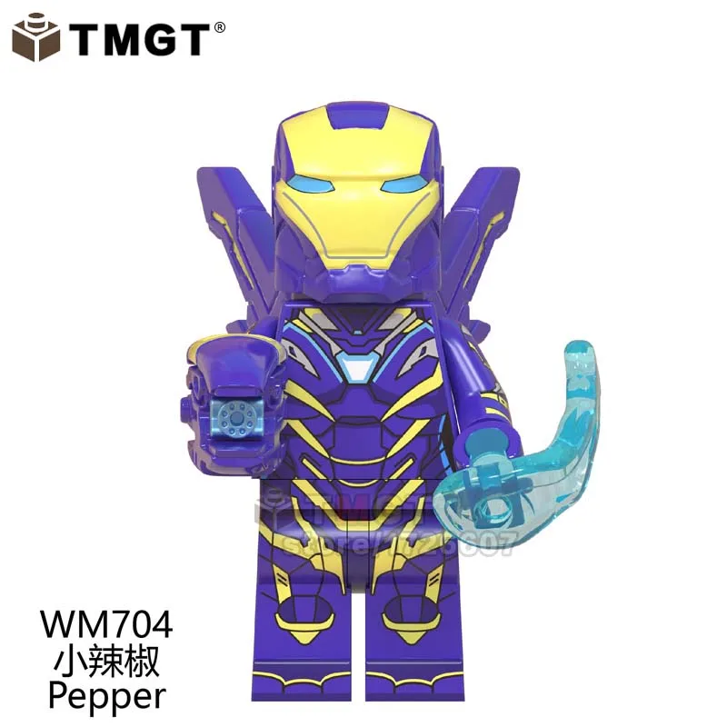 

Single Sale Pepper Iron Man Thanos Thor Captain America Captain Raccoon Building Blocks Toys For Children