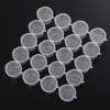 25Pcs 25/45ml Disposable Plastic Takeaway Sauce Cup Reusable Containers Food Box with Hinged Lids Small Pigment Paint Box 3
