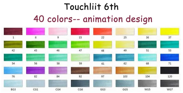 40 animation design Touchliit спиртовые двойные художественные маркеры аниме архитектура 30 40 60 80 цветов ландшафтный дизайн интерьера профессиональные маркеры графические ручки для рисования - Цвет: 40 animation design