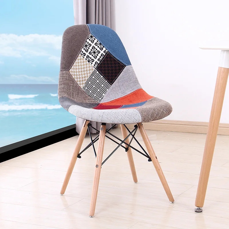 

Nordic Solid Wood Dining Chair Simple Creative Restaurant Cloth Designer Coffee Hotel Office