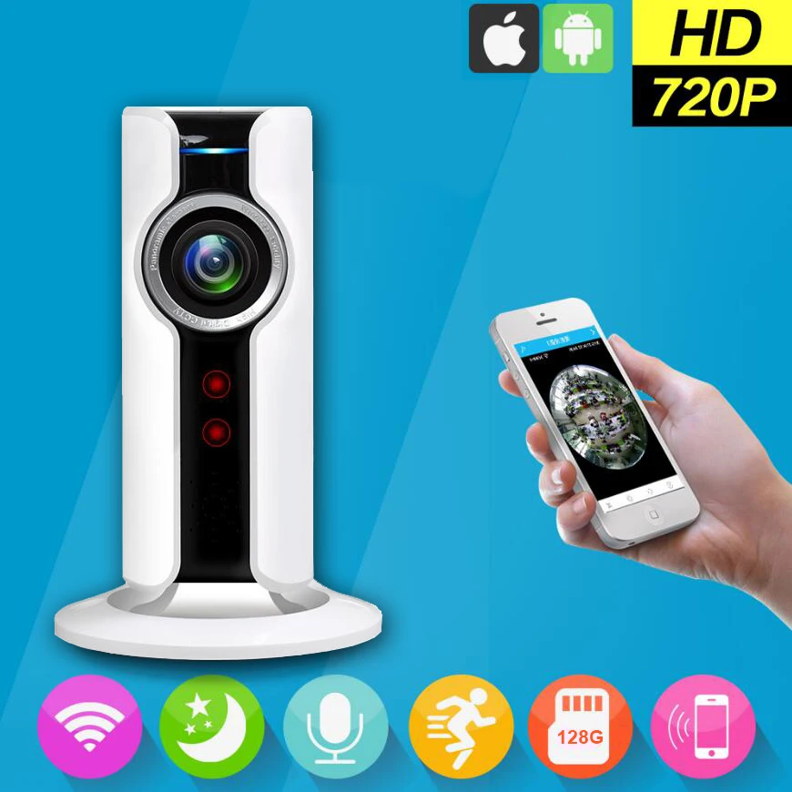 2017 Mini Wifi VR IP Camera Wireless 720P HD Smart 180 panoramic Network CCTV Security Camera Home Protection Surveillance Cam
