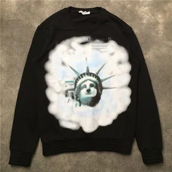 

New 19ss Men Statue of Liberty Hoodies Hoody hooded Sweatshirts velvet Cotton Drake Thick Fleece Street Hip hop #G83