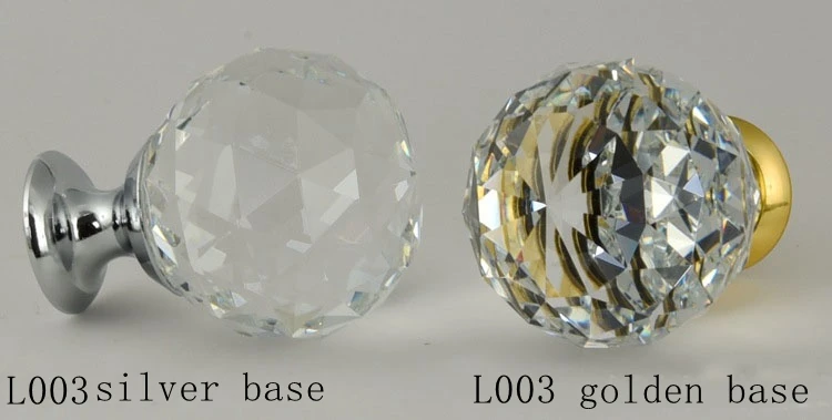 1pcs Crystal M9 glass dril Kitchen Drawer Cabinet Door Handle Furniture Knobs Hardware Cupboard Antique Brass Shell Pull Handles