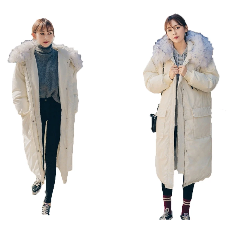 De blue Fourrure Casual Grand Chaud Survêtement Beige Parka Kw059 Épaissir À Hiver Femmes Lady Col Coton Kulazopper Oversize Capuchon Femelle Gray Manteau qvg7WSR