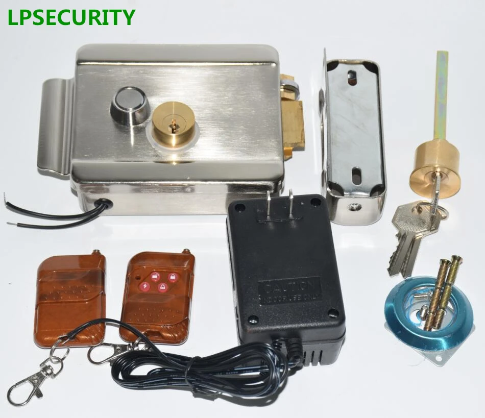 Электрический дверной замок LPSECURITY с 2 пультами дистанционного управления