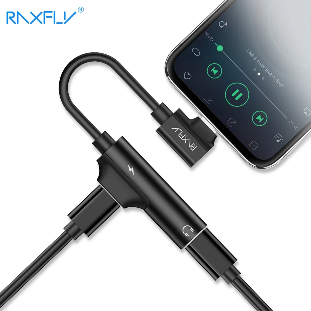 

RAXFLY 2 in 1 Listening&Charging Audio Adapter For iPhone XS X XR 7 8 Plus Cable For Lighting Charger Earphone Jack Splitter