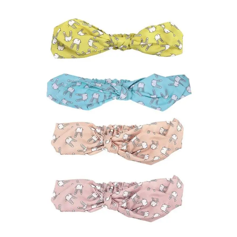 

Baby Girls Floral Lovely Print Headband Children Rabbit Ears Printed Elastic Hair Bands Baby Girls Princess Headwear Headdress