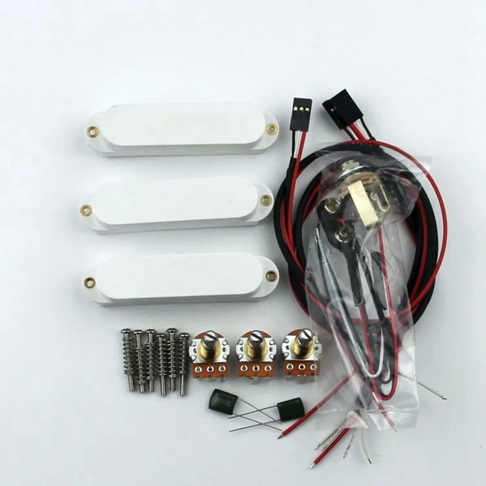 

Artec Power White Single Coil Active Pickups Complete Wiring Setup (SMDC35-WH)