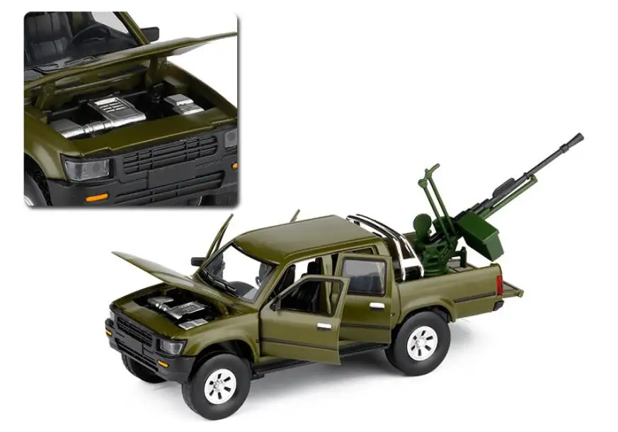 Billig 132 Hailax pickup lkw modell, legierung simulation sound und licht spielzeug, bewaffneten wagen, freies verschiffen