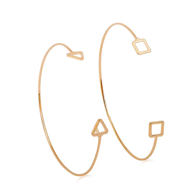 

Simple Hollow 0pening Bracelet Fashion Personality Popular Geometric Metal Ladies Triangle Square Bracelet