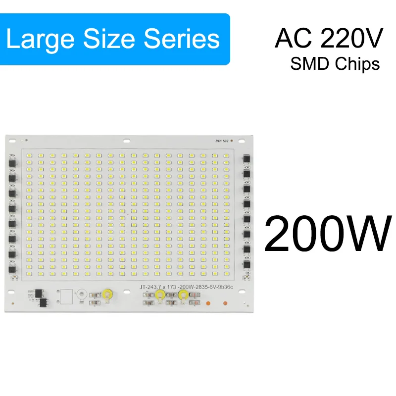 Зеленый глаз AC 220 В 5 Вт~ 100 Вт интегрированный COB светодиодный чип 50 Вт 30 Вт 20 Вт 10 Вт смарт IC драйвер люменов для DIY прожектор - Испускаемый цвет: Big Size SMD 200W