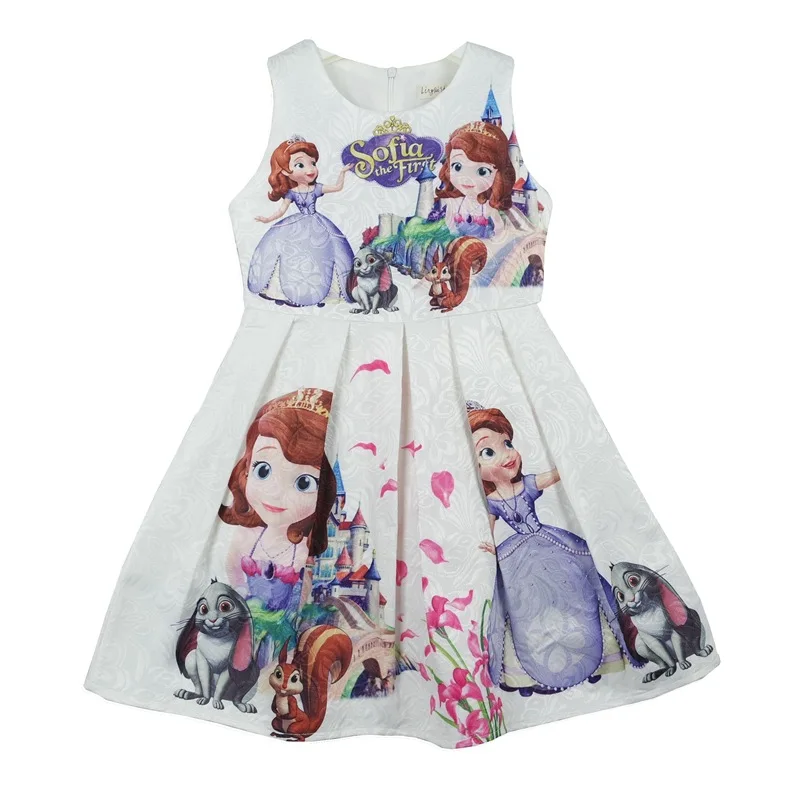 

High Quality Sophia Princess Dress Girls Halloween Birthday Party Fancy Dress Cartoon Baby Girl Cosplay Dresses Jacquard Fabrics