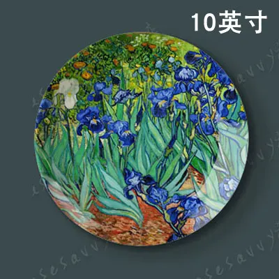 10-дюймовая шпилька для картины маслом Ван Гога декоративная тарелка WallCeramic блюдо качели ресторан гостиной настенные украшения блюдо