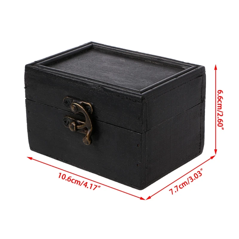 Madera negro bloqueo caja de almacenamiento tesoro collar Organizador maquillaje Organizador caja Madera negro bloqueo caja de almacenamiento tesoro collar Organizador maquillaje Organizador caja