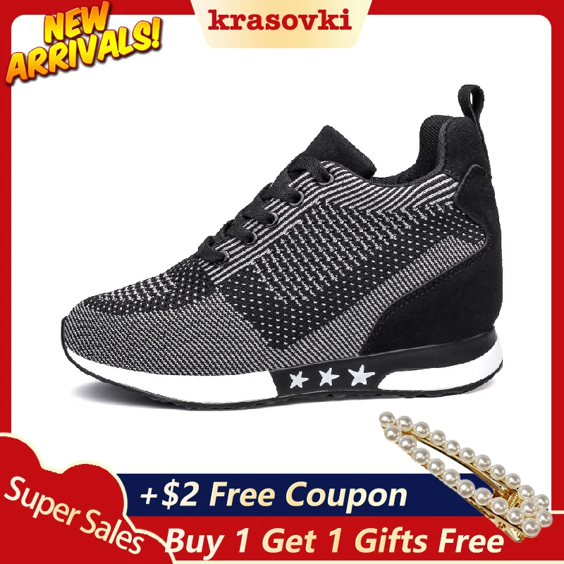 

Krasovki Sneakers Women Inner Raised Autumn New Fashion Dropshipping Large Code Casual Breathable Comfortable Shoes Women