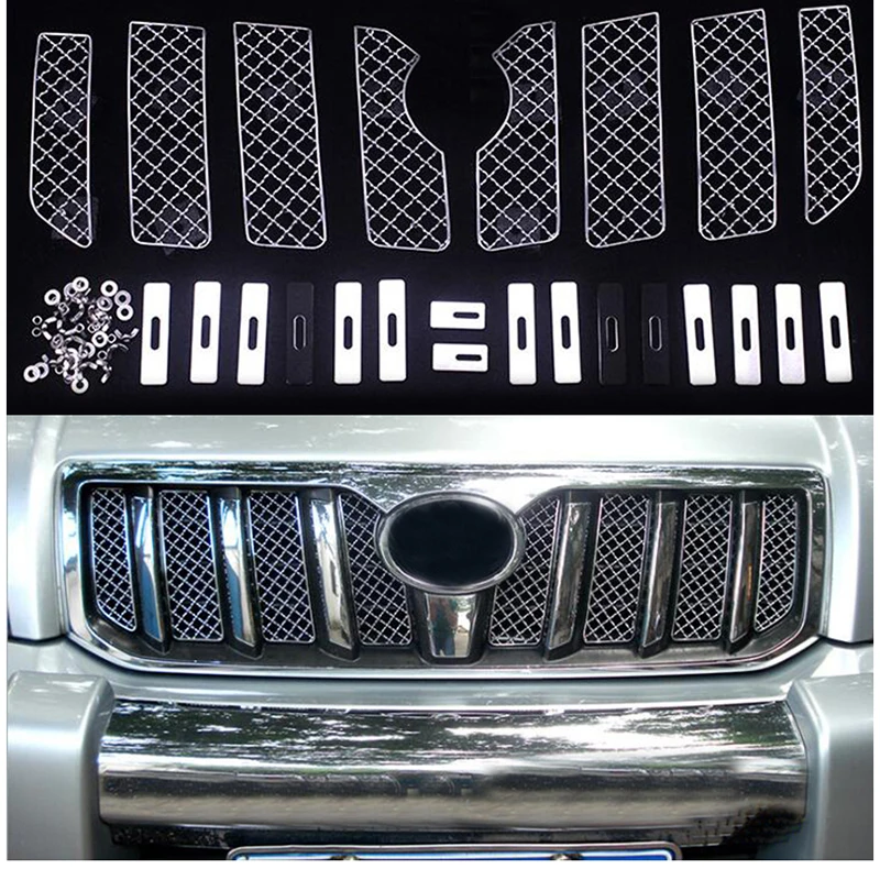 

Car Insect Screening Mesh Front Grille For Toyota Land Cruiser Prado FJ 120 2003 2004 2005 2006 2007 2008 2009 Accessories
