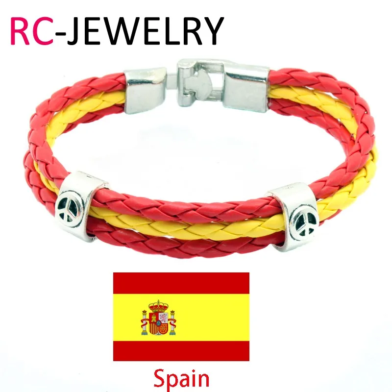 21 World Cup Spain National Flags Sports 3 Strands Rope Handmade