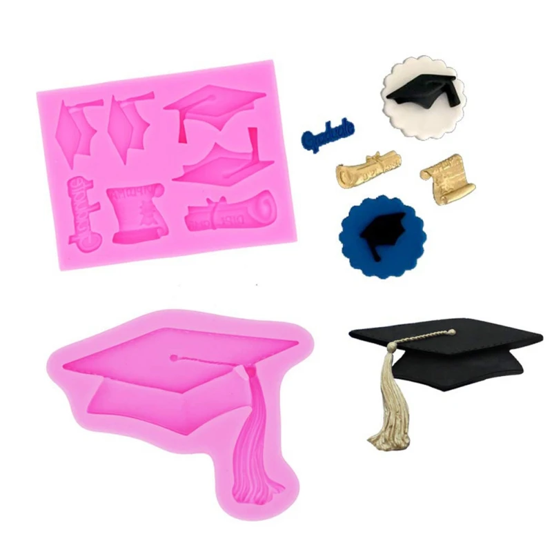 

Graduation Cap Cake Chocolate Mold Cake Decorating Tools Fondant Sugar Craft Mold Design Bakeware Pastry Tools