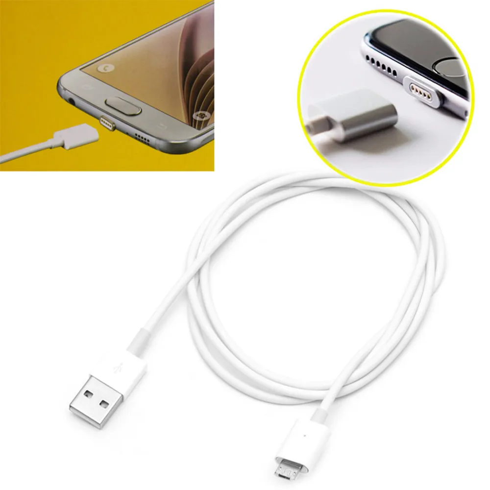 

Portable High Transmission 9V 3A Android Magnetic Fast Charge Data Line White Home Travel Magnetic Charging Line For Huawei
