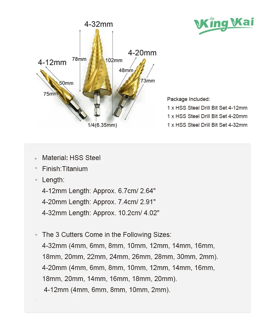 HSS4241 Spiral Center Step Drill Bit Solid Carbide Mini Drill Accessories Titanium Step Drill Bit-007
