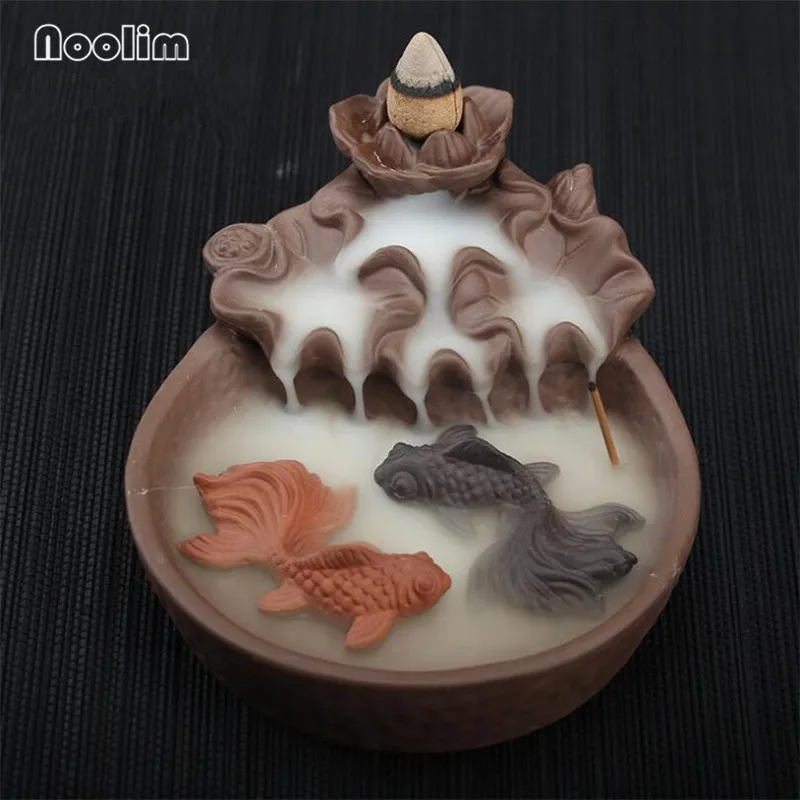 

Fish Backflow Incense Burner Meditation Gifts Home Office Tea House Decor Chinese Censer Holder Zen Buddhist Crafts Ornaments
