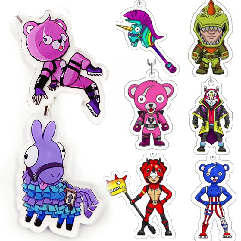 

FORTNIGHT Battle Royale Game Keychain Alpaca CUDDLE TEAMLEADER Acrylic Toys