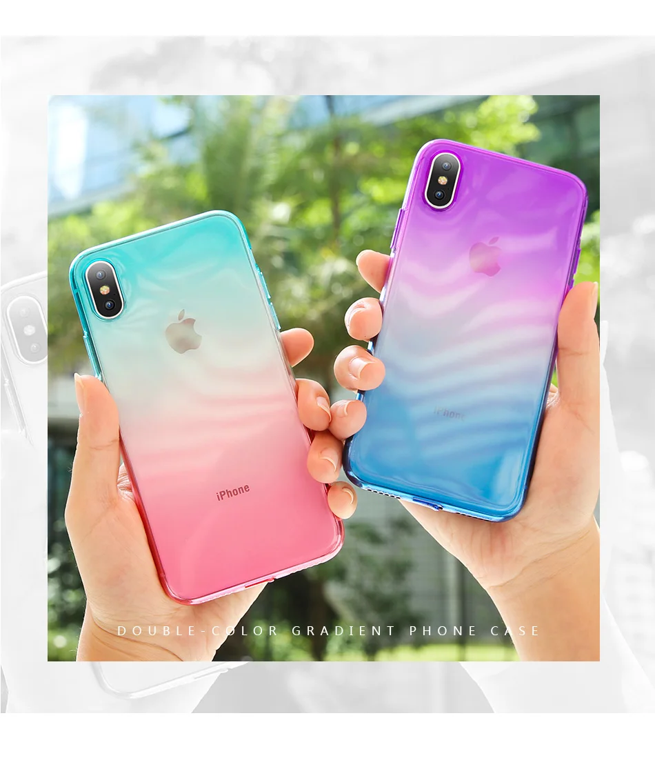 KISSCASE градиентный чехол для iPhone 11 6 6 S 7 8 Plus X XR XS Max Ультратонкий силиконовый чехол для iPhone 5S, se 11 Pro Max