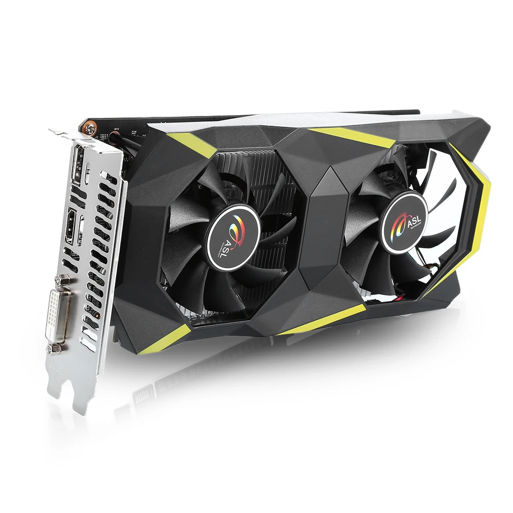ASL gtx1050 D5 Графика карты с двойной вентилятор 2 ГБ 128bit GDDR5 игровой видеокарты DVI/HDMI 640