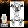 OMMGO Geometric Elk Antlers Temporary Triangle Tattoos Round Arrow Deer Rhombus Tattoo Body Art Arm Black Fake 3D Tatoos Sticker ► Photo 3/6