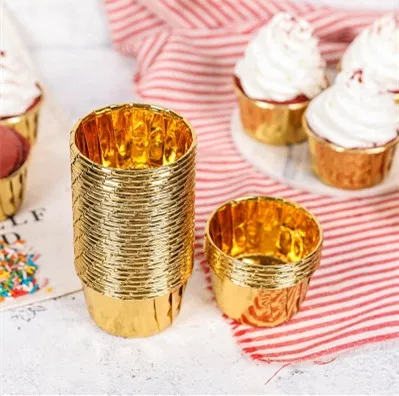 

New arrival golden cupcake liners paper cup cups cases, muffin cake mold party wedding decoration cupcake baking supplies