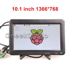 10 1 LCD Monitor Display 1366 768 Screen Panel with Remote Control for font b Raspberry