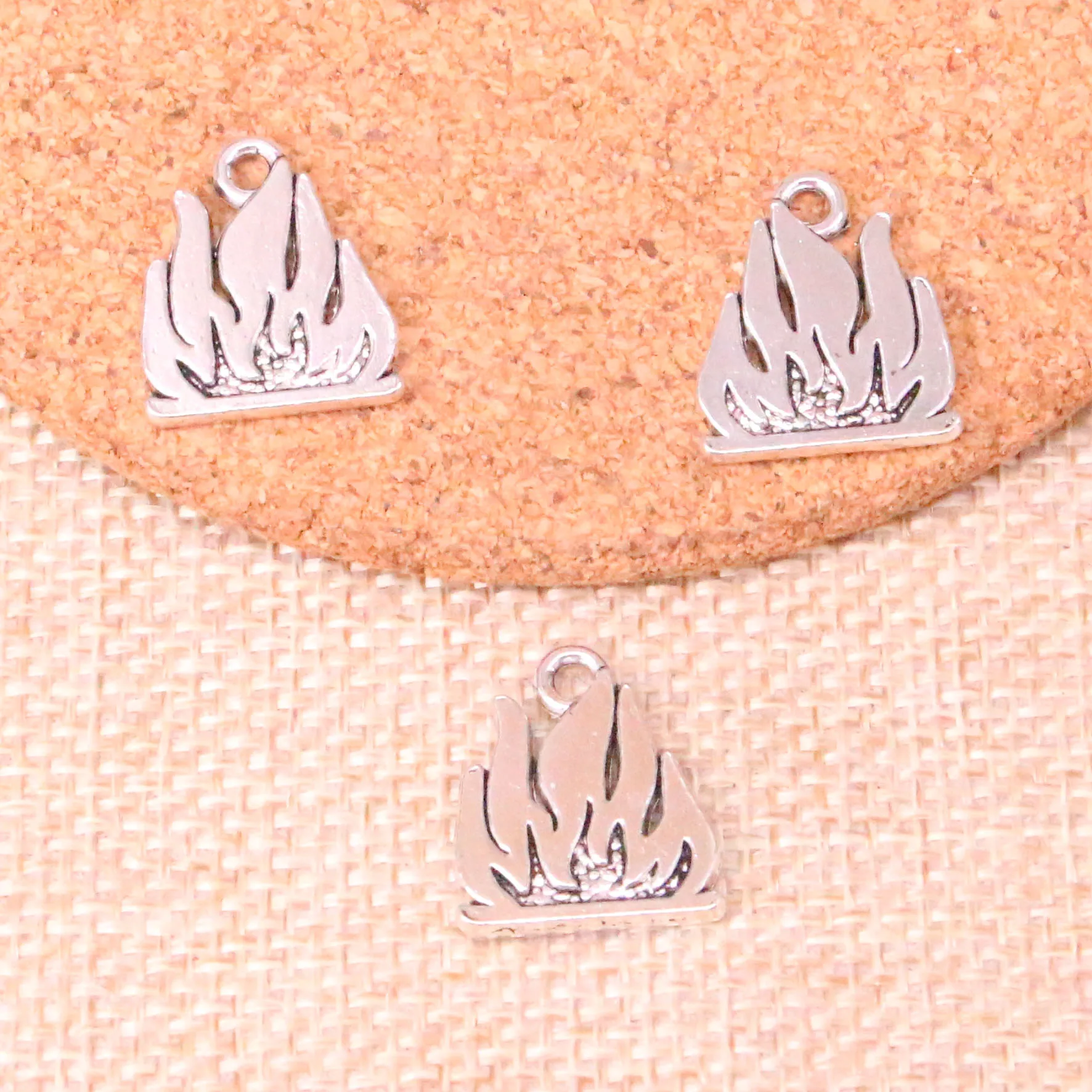 

15pcs Tibetan Silver Plated flames fire Charms Pendants for Jewelry Making DIY Handmade Craft 15*18mm
