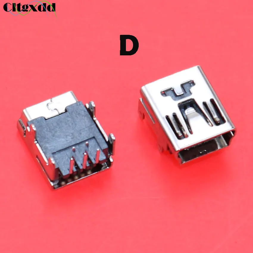 cltgxddd 10pcs Female Mini USB Type B 5pin 8pin 10 Pin SMT SMD Jack Connector repair parts for Old Mobile Phone MID MP3 MP4