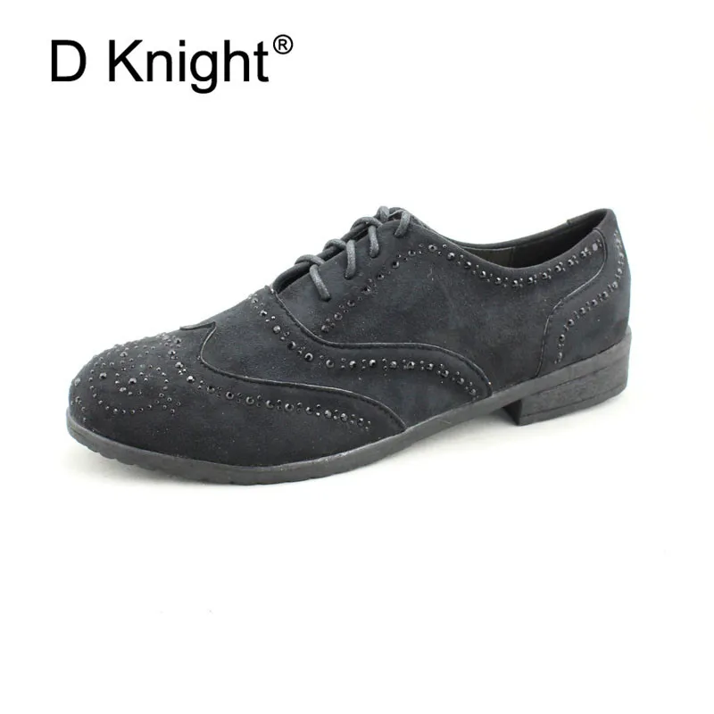 2018 Fashion Woman Spring Autumn Flat Oxford Shoes British Style Vintage Shoes Women Black Casual Retro Brogues Large Size 35-41 (6)
