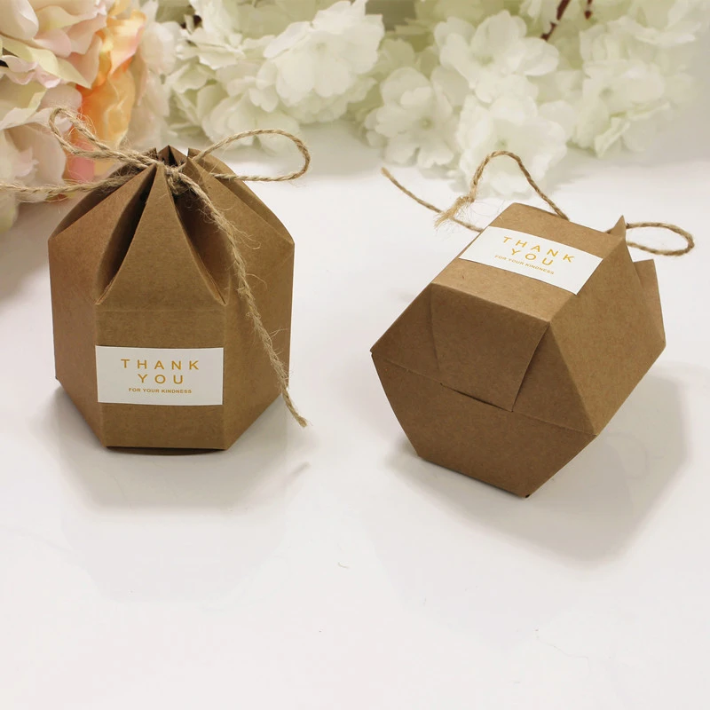 50pcs New Design Small Kraft Package Cardboard Paper Box Lantern Hexagon Craft Gift Candy Box Wedding Gift Packaging Craft Box Gift Bags Wrapping Supplies Aliexpress