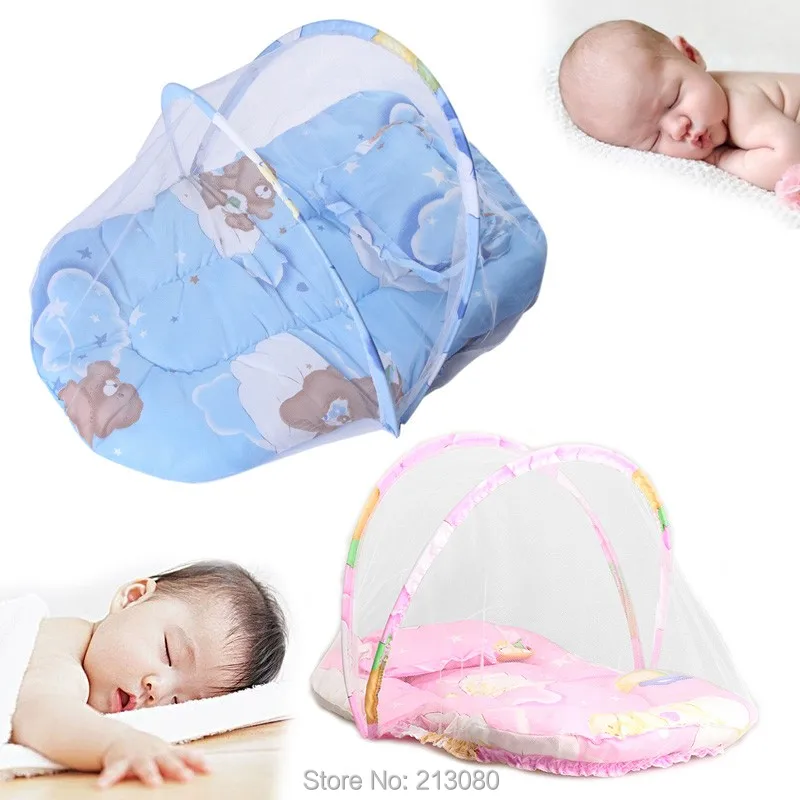 1 Set Infant Crib Netting Bed Crib Tent Portable Baby Cushion