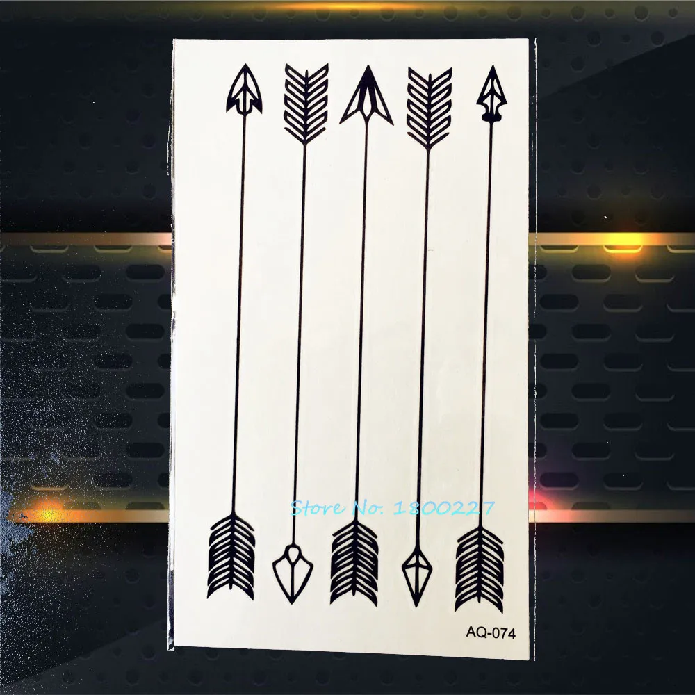

1PC Good Quality Temporary Tattoo Stickers Men Waterproof Body Art PAQ-074 Arrows Pattern Kids Non-toxic Removable Tattoo Paste