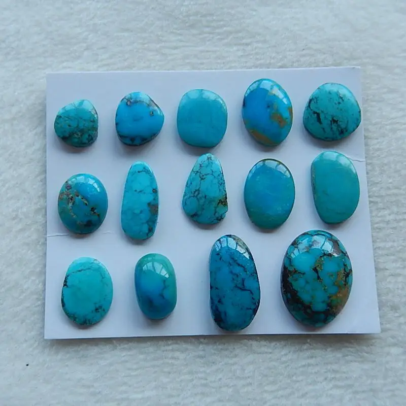 

SALE ,14Pcs Of Natural gemstone Turquoise Cabochons,18x14x5mm,10x8x3mm,9.2g