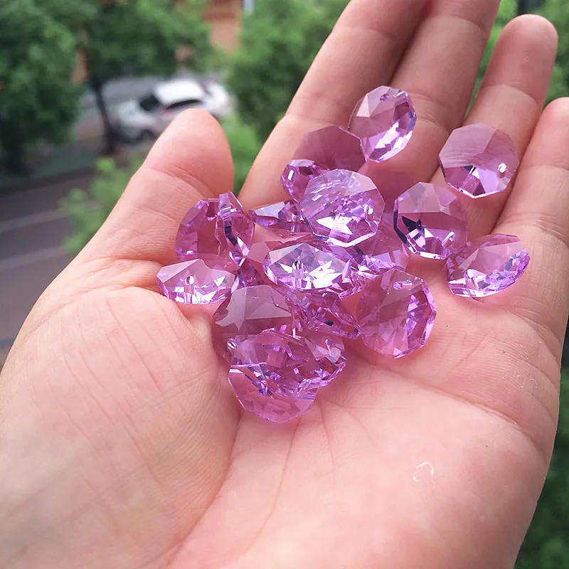 Buracos para Acessórios o Envio Gratuito de 150 Contas com 1 Lote Roxo k9 Cristal Vidro Octógono Lustre Suncatchers Contas Pçs - 14mm 5 O envio gratuito de 150 pçs lote