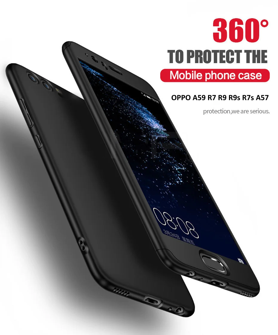

EFFLE For OPPO A59 A79 A77 Case 360 Degree Protection Case For oppo R11 R7 R9S Cover Ultra Thin Matte Hybrid Plastic Phone Cases