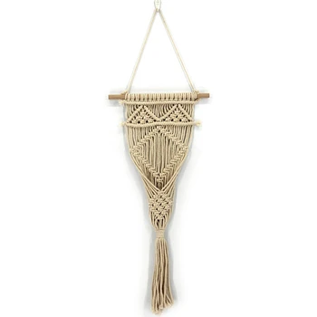 

Wall-Mounted Bohemian Home Decoration Hanging Flower Pot Plant Rack Cotton Rack - Cotton Rope Weaving Craft Handmade Vertical