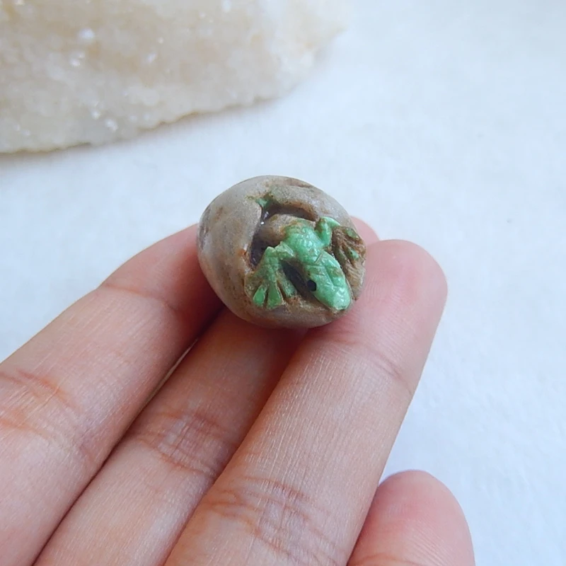 

Semiprecious Stones Carved Lizard Turquoise Cabochon,26x17x16mm 8.7g Natural Stone cabochon animal carving turquoise cabochon