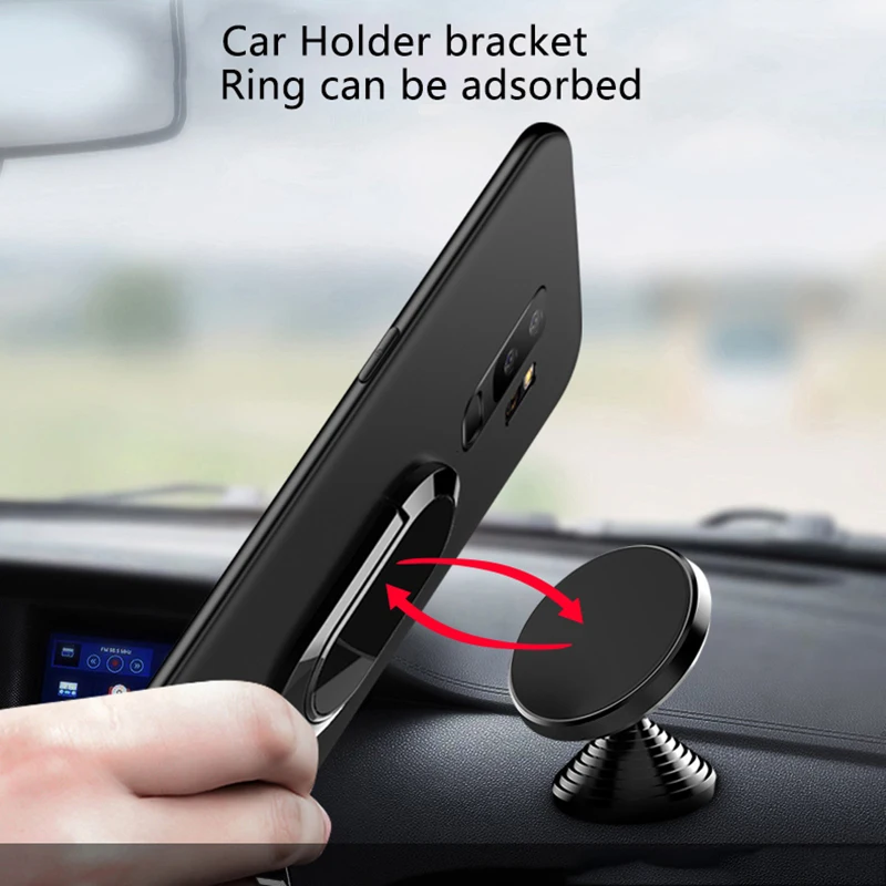 

Ultra Thin Magnetic Finger Ring Holder Silicone Case For Samsung Galaxy S6 S8 S7 Edge S8 S9 Plus Note 5 8 TPU Protective Cover