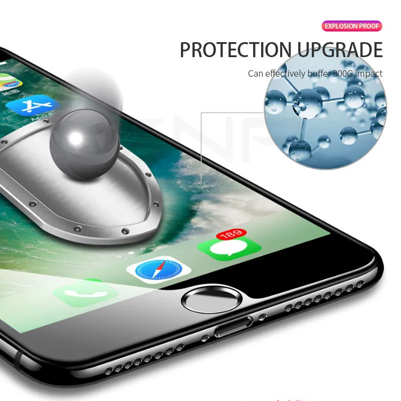 ZNP 15D защитное стекло с закругленными краями для iPhone 7 8 6 6S Plus, закаленное защитное стекло для iPhone 8 7 6 Plus