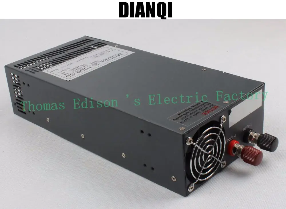 

Switching power supply 1000W 60V 16a AC to DC input 110v or 220v select by switch 1000w ac to dc power supply